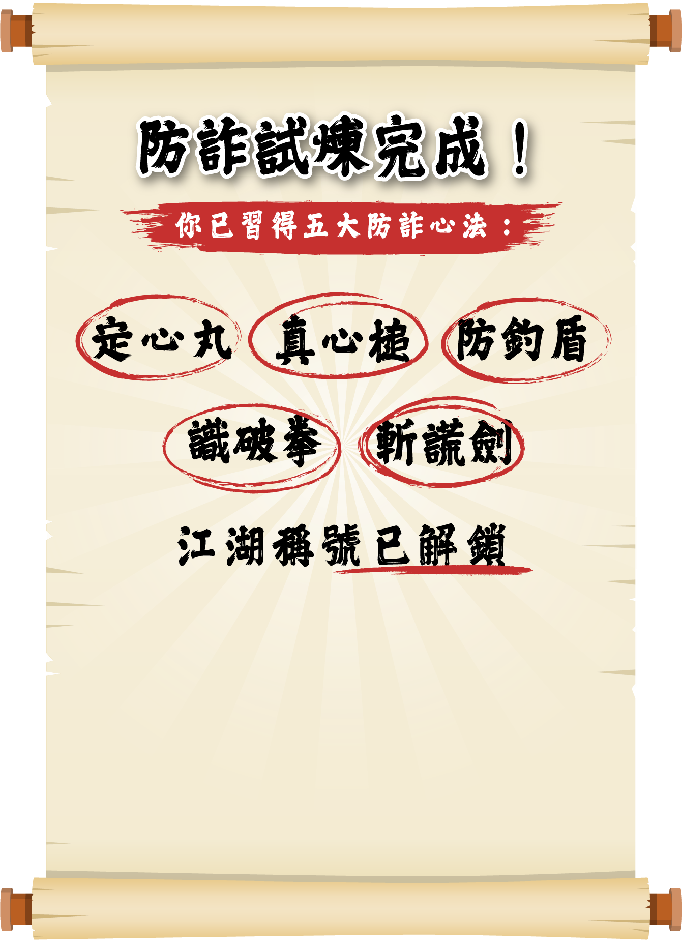 防詐試煉完成
